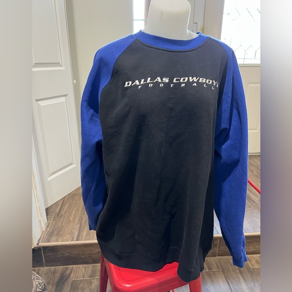 Dallas Cowboys Sweater Reebok Mens Blue Sz XL Football NFL Logo Black vintage - Picture 6 of 8